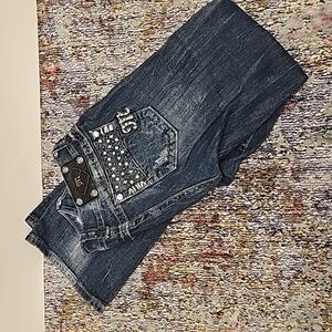 Medium Wash Miss Me Rivet Boot Cut Jeans SIZE 26